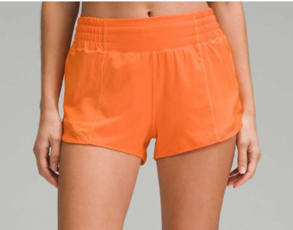 Lululemon Hotty Hot High-Rise Lined Short 2.5" Orange Flash 12